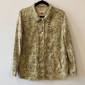 Anthropologie Pilcro Lightweight Zebra Striped Shirt Jacket 100% cotton Sz med